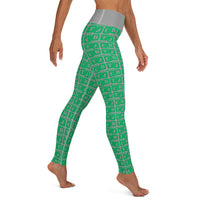 Yoga Leggings "2021-0381 Gray (Green Logo)" - JCBTGlobal