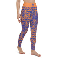 Yoga Leggings "2021-0321 Orange (Blue Logo)" - JCBTGlobal