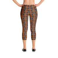 Capri Leggings "2023-0051 Orange (Black Logo)" - JCBTGlobal