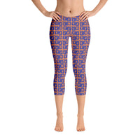 Capri Leggings "2023-0321 Orange (Blue Logo)" - JCBTGlobal