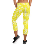 Capri Leggings "2023-0191 White (Yellow Logo)" - JCBTGlobal