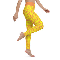 Yoga Leggings "2021-0221 Orange (Yellow Logo)" - JCBTGlobal