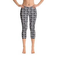 Capri Leggings "2023-0011 White (Black Logo)" - JCBTGlobal