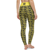 Yoga Leggings "2021-0041 Yellow (Black Logo)" - JCBTGlobal