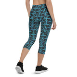 Capri Leggings "2023-0071 Baby Blue (Black Logo)" - JCBTGlobal