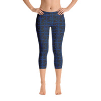 Capri Leggings "2023-0081 Blue (Black Logo)" - JCBTGlobal