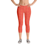 Capri Leggings "2023-0131 Orange (Red Logo)" - JCBTGlobal