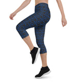 Capri Leggings "2023-0081 Blue (Black Logo)" - JCBTGlobal