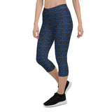 Capri Leggings "2023-0081 Blue (Black Logo)" - JCBTGlobal