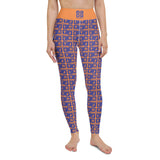 Yoga Leggings "2021-0321 Orange (Blue Logo)" - JCBTGlobal