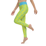 Yoga Leggings "2021-0241 Baby Blue (Yellow Logo)" - JCBTGlobal