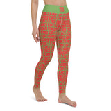 Yoga Leggings "2021-0141 Green (Red Logo)" - JCBTGlobal