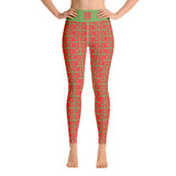 Yoga Leggings "2021-0141 Green (Red Logo)" - JCBTGlobal