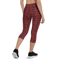 Capri Leggings "2023-0091 Red (Black Logo)" - JCBTGlobal