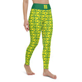 Yoga Leggings "2021-0231 Green (Yellow Logo)" - JCBTGlobal