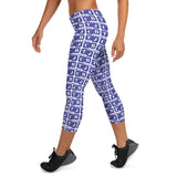 Capri Leggings "2023-0281 White (Blue Logo)" - JCBTGlobal