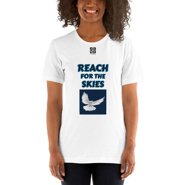 Short-Sleeve Unisex T-Shirt "2012-0131 Reach For The Skies (Black Logo)" - JCBTGlobal