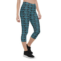 Capri Leggings "2023-0071 Baby Blue (Black Logo)" - JCBTGlobal