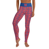 Yoga Leggings "2021-0161 Blue (Red Logo)" - JCBTGlobal