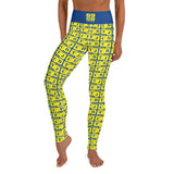 Yoga Leggings "2021-0251 Blue (Yellow Logo)" - JCBTGlobal