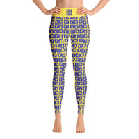 Yoga Leggings "2021-0311 Yellow (Blue Logo)" - JCBTGlobal