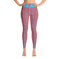 Yoga Leggings "2021-0151 Baby Blue (Red Logo)" - JCBTGlobal