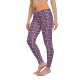 Yoga Leggings "2021-0321 Orange (Blue Logo)" - JCBTGlobal