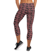 Capri Leggings "2023-0031 Pink (Black Logo)" - JCBTGlobal