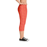 Capri Leggings "2023-0131 Orange (Red Logo)" - JCBTGlobal