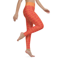 Yoga Leggings "2021-0131 Orange (Red Logo)" - JCBTGlobal