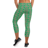 Capri Leggings "2023-0391 Pink (Green Logo)" - JCBTGlobal