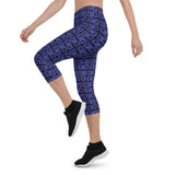 Capri Leggings "2023-0361 Black (Blue Logo)" - JCBTGlobal