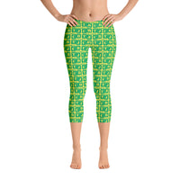 Capri Leggings "2023-0401 Yellow (Green Logo)" - JCBTGlobal