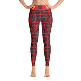 Yoga Leggings "2021-0091 Red (Black Logo)" - JCBTGlobal