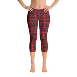 Capri Leggings "2023-0091 Red (Black Logo)" - JCBTGlobal