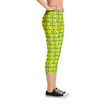 Capri Leggings "2023-0231 Green (Yellow Logo)" - JCBTGlobal