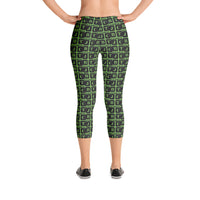 Capri Leggings "2023-0061 Green (Black Logo)" - JCBTGlobal