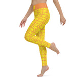 Yoga Leggings "2021-0221 Orange (Yellow Logo)" - JCBTGlobal