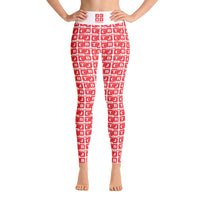 Yoga Leggings "2021-0101 White (Red Logo)" - JCBTGlobal