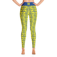 Yoga Leggings "2021-0251 Blue (Yellow Logo)" - JCBTGlobal