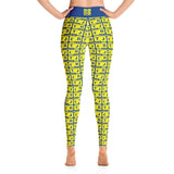 Yoga Leggings "2021-0251 Blue (Yellow Logo)" - JCBTGlobal