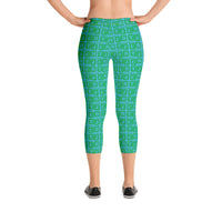 Capri Leggings "2023-0421 Baby Blue (Green Logo)" - JCBTGlobal