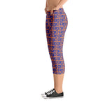 Capri Leggings "2023-0321 Orange (Blue Logo)" - JCBTGlobal