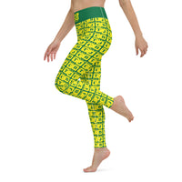 Yoga Leggings "2021-0231 Green (Yellow Logo)" - JCBTGlobal