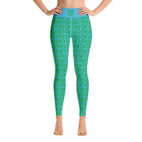 Yoga Leggings "2021-0421 Baby Blue (Green Logo)" - JCBTGlobal