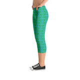 Capri Leggings "2023-0421 Baby Blue (Green Logo)" - JCBTGlobal