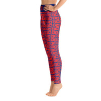 Yoga Leggings "2021-0161 Blue (Red Logo)" - JCBTGlobal