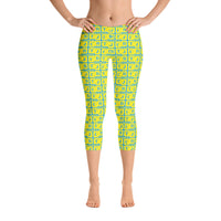 Capri Leggings "2023-0241 Baby Blue (Yellow Logo)" - JCBTGlobal