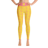 Yoga Leggings "2021-0211 Pink (Yellow Logo)" - JCBTGlobal