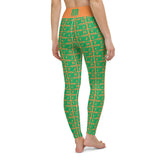 Yoga Leggings "2021-0411 Orange (Green Logo)" - JCBTGlobal